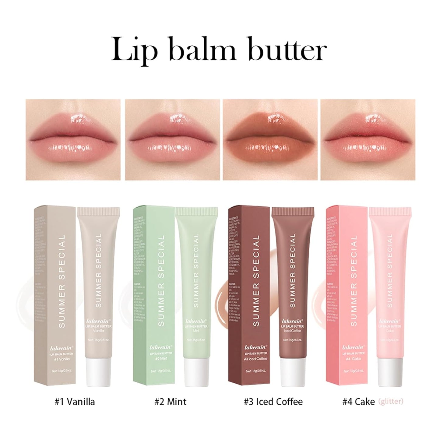 4 PCS Lip Glossy Butter Balm Set