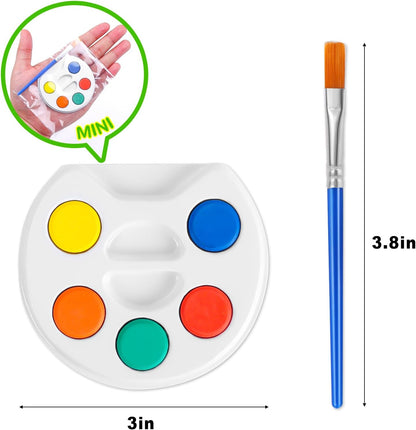 Mini Watercolor Paint Set for Kids.18 Pack Watercolor Paint Kids,5 Color Water Color set with Paint Brush and Palette Tray.