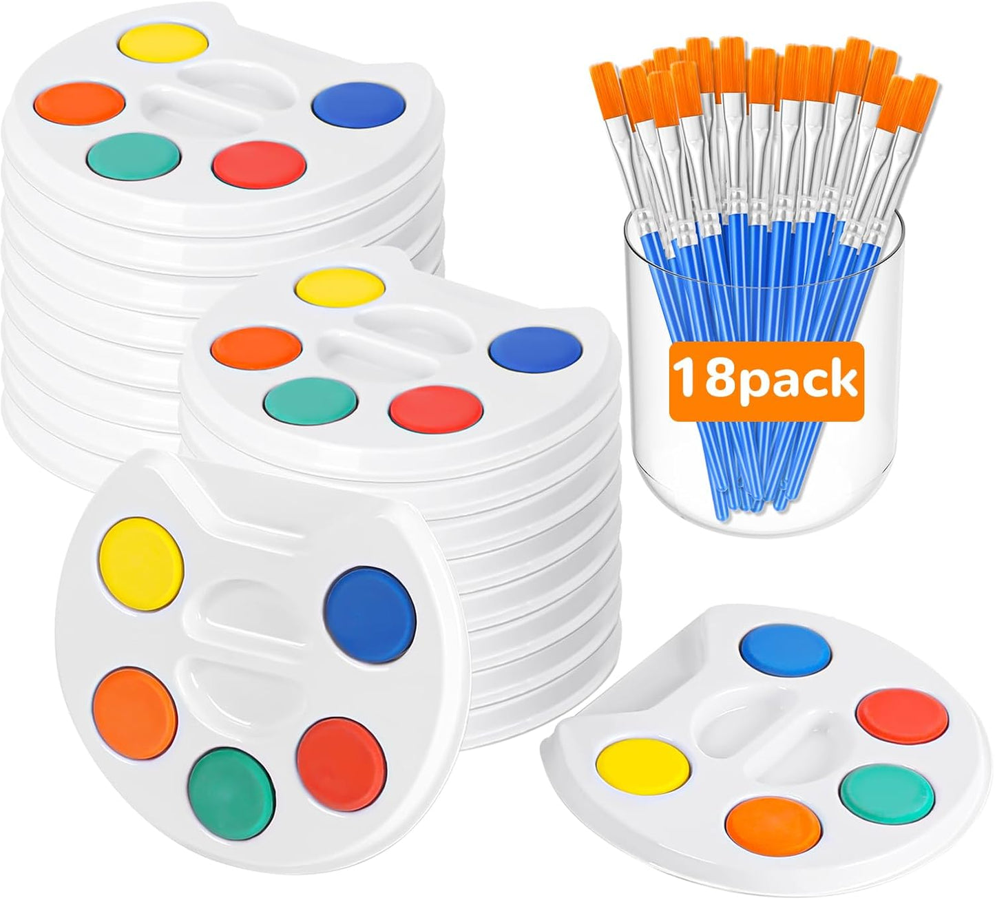Mini Watercolor Paint Set for Kids.18 Pack Watercolor Paint Kids,5 Color Water Color set with Paint Brush and Palette Tray.